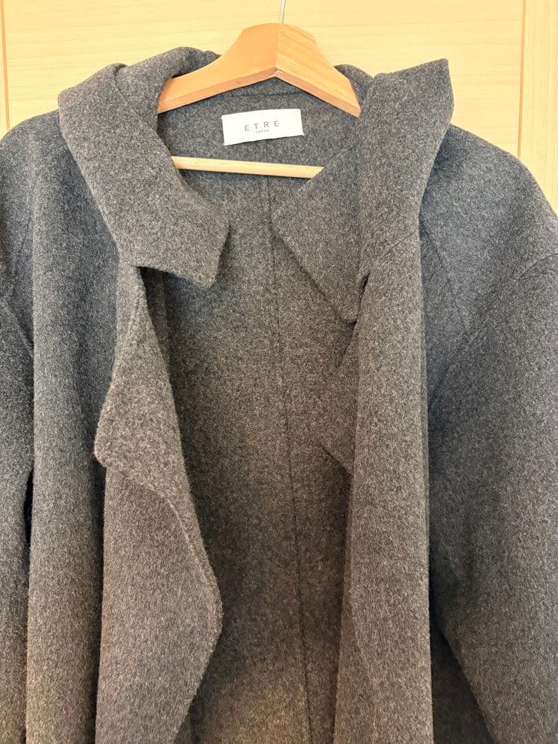 ETRE TOKYO ウールフーディーリバーコート チャコール