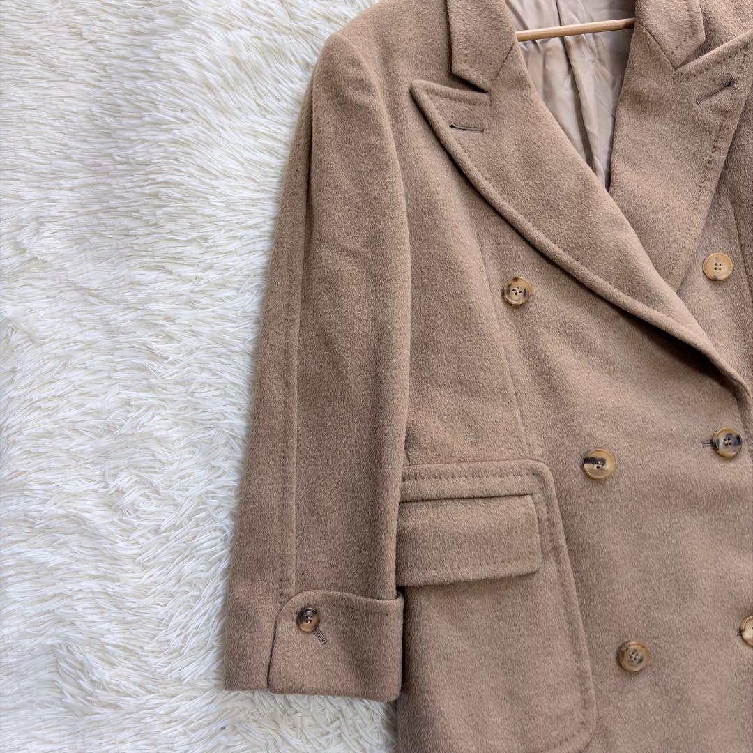 SHINANOYA チェスターコート ポロコート ダブル キャメル50% ロング