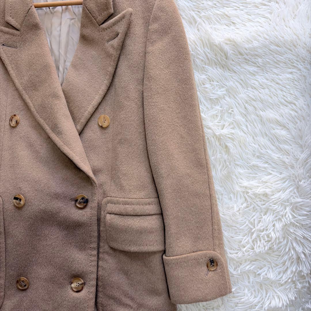 SHINANOYA チェスターコート ポロコート ダブル キャメル50% ロング