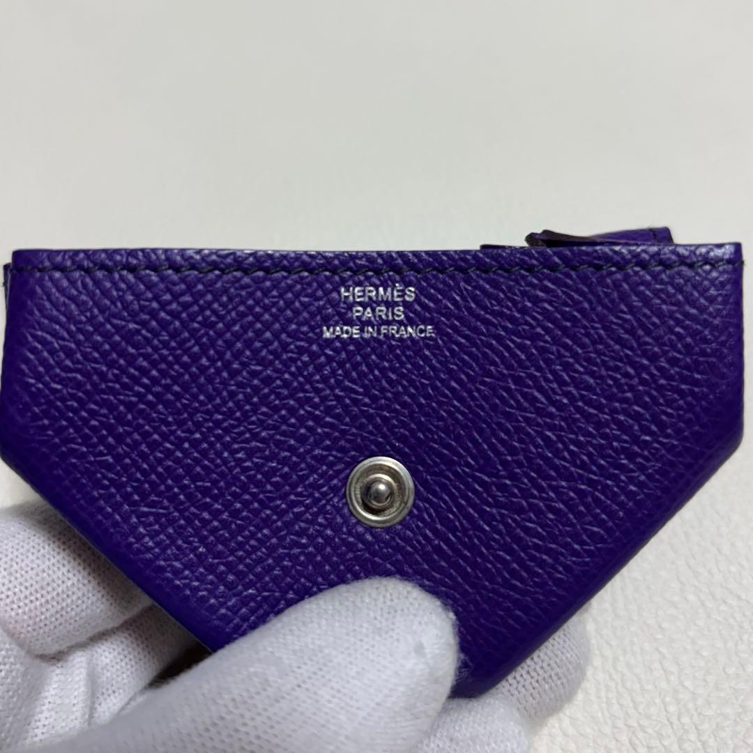 【美品】HERMES エルメス ケース パープル 小銭入れ ⬜︎P刻印