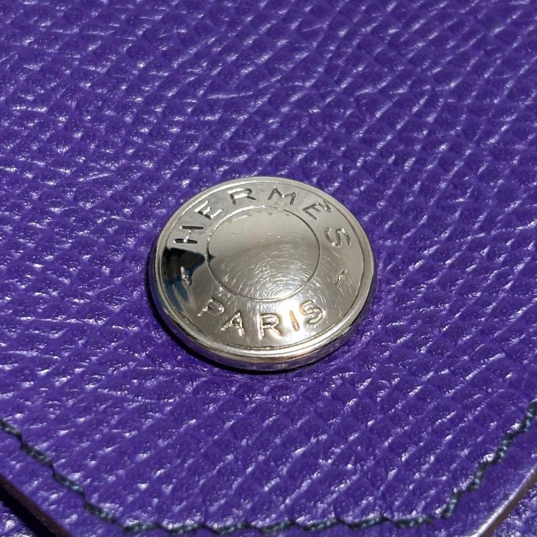 【美品】HERMES エルメス ケース パープル 小銭入れ ⬜︎P刻印