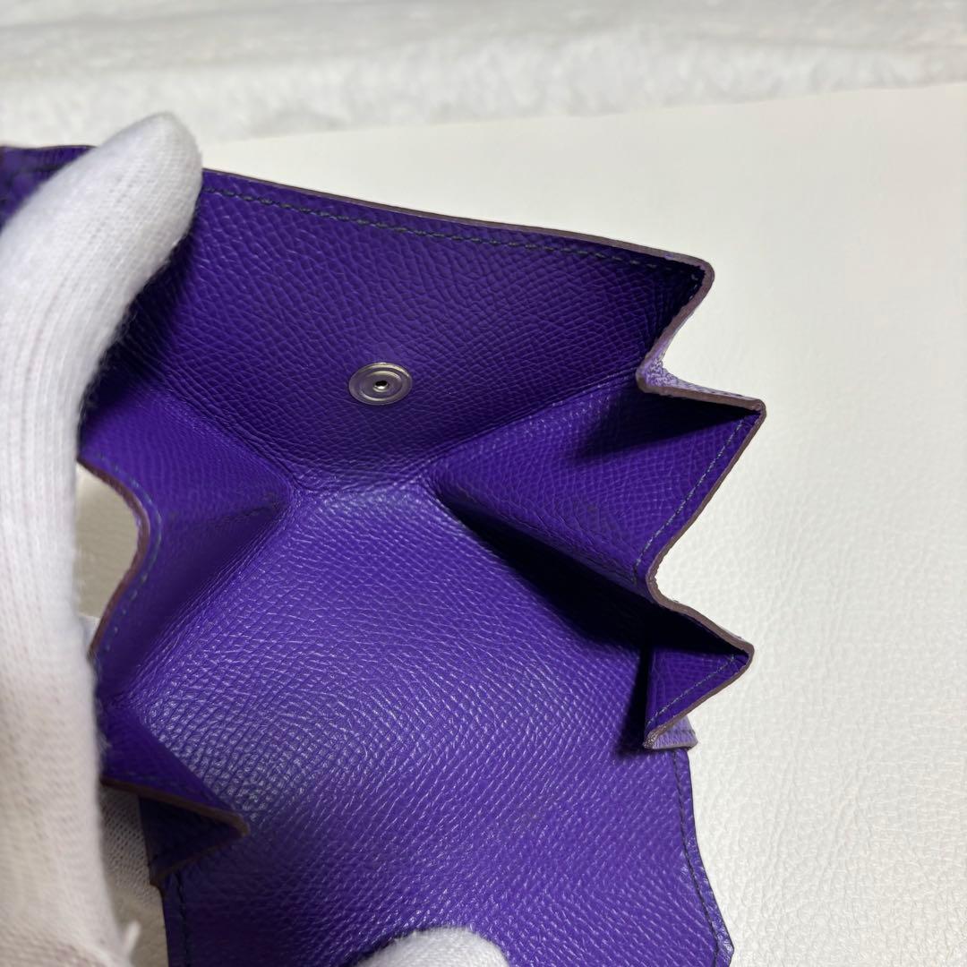【美品】HERMES エルメス ケース パープル 小銭入れ ⬜︎P刻印