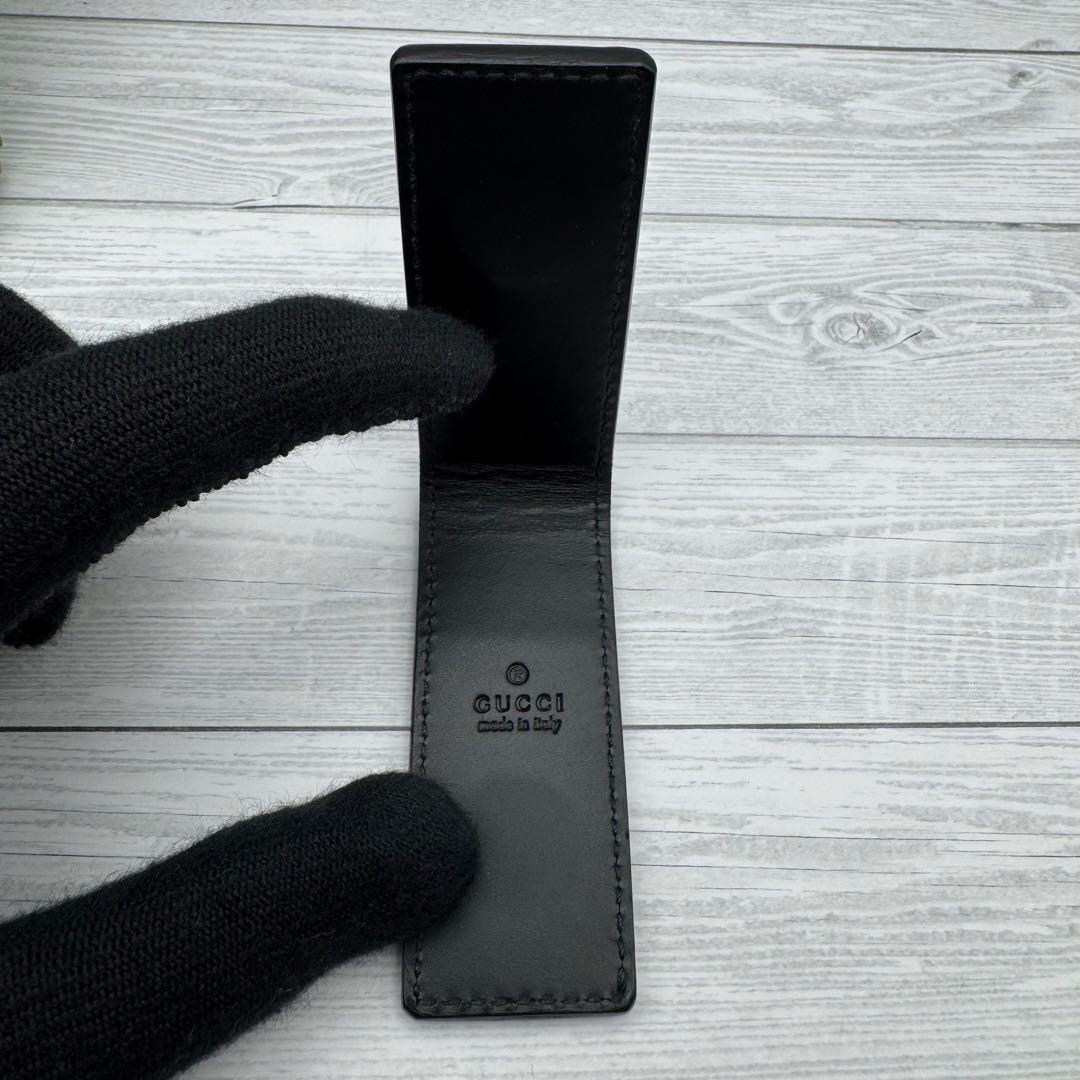 【極美品】GUCCI　マネークリップ　ドリアン　シマ　レザー　ブラック