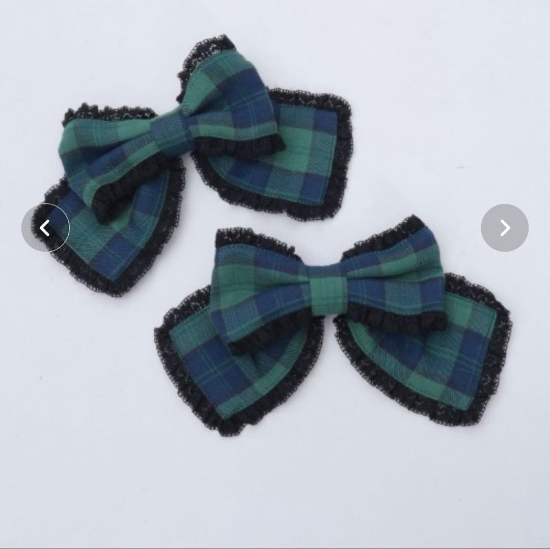 Chalmiere タータンチェックスカート　リポンセット