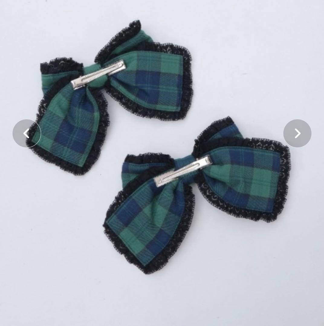 Chalmiere タータンチェックスカート　リポンセット