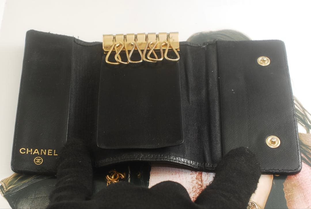 CHANEL＊シャネル＊6連キーケース＊キャビアスキン＊デカココ＊キーチェーン