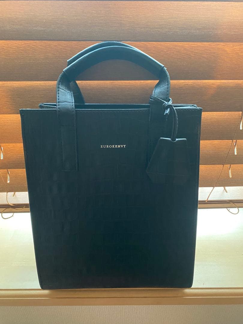 EUROKENVY レザーミニトートバック　ユーロケンビー　クロコ型押し