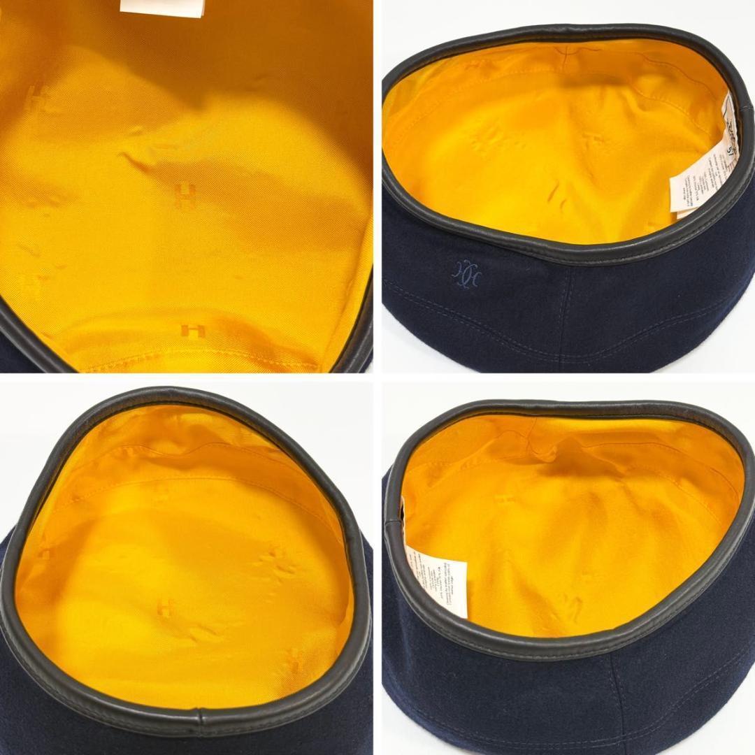 エルメス サントノーレ ベレー帽 57 ネイビー レディース HERMES
