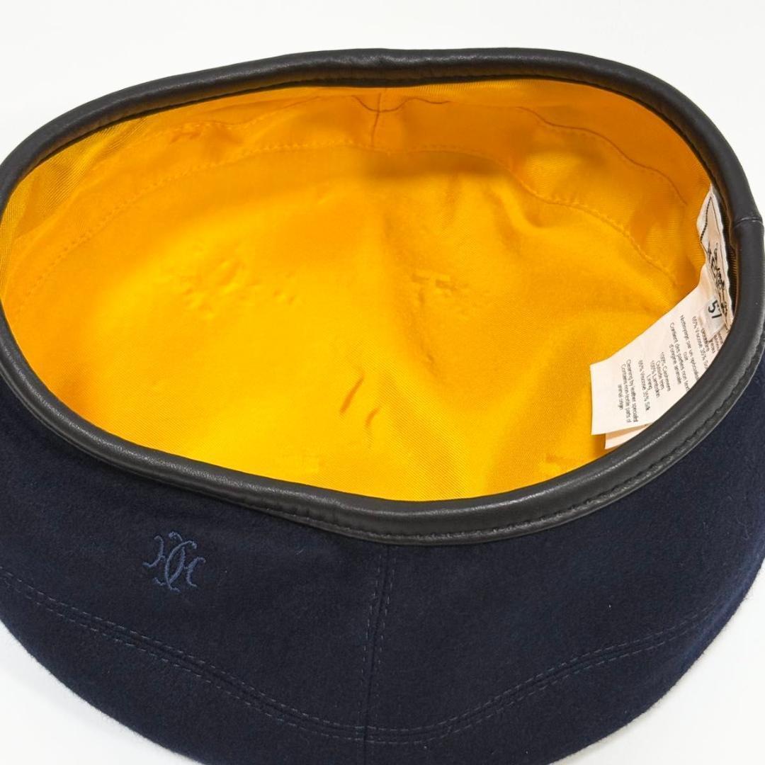 エルメス サントノーレ ベレー帽 57 ネイビー レディース HERMES