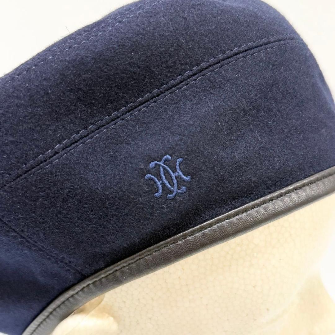 エルメス サントノーレ ベレー帽 57 ネイビー レディース HERMES