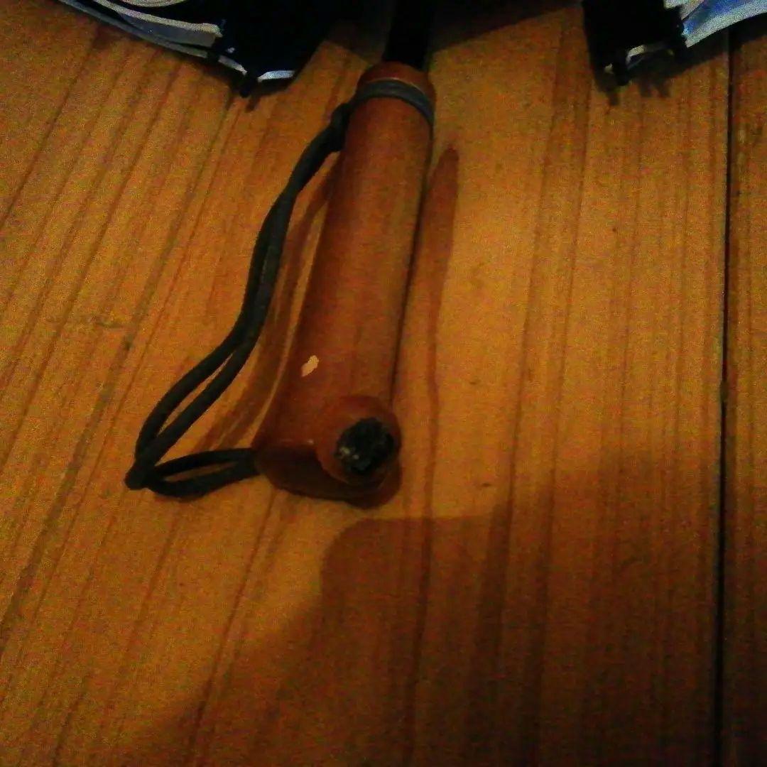 サンバリア　二段折り/ボーダー　ブルー