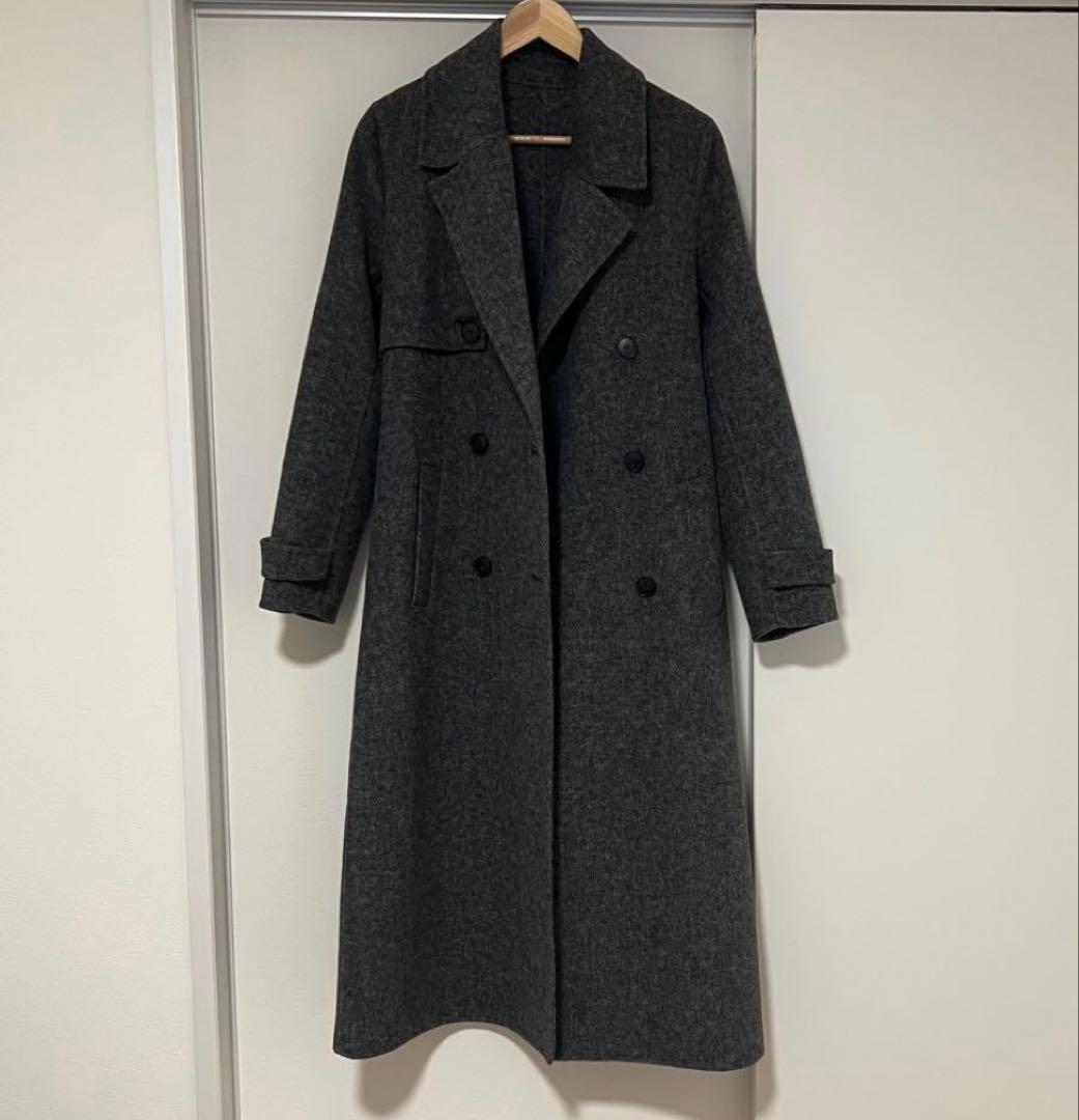 【美品】ZARA ウールブレンド ダブルブレストコート