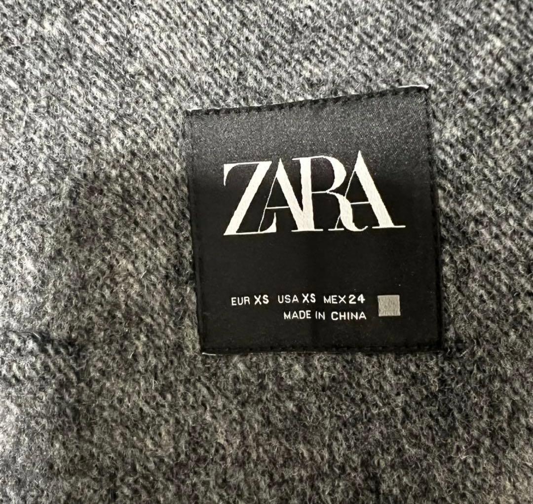 【美品】ZARA ウールブレンド ダブルブレストコート