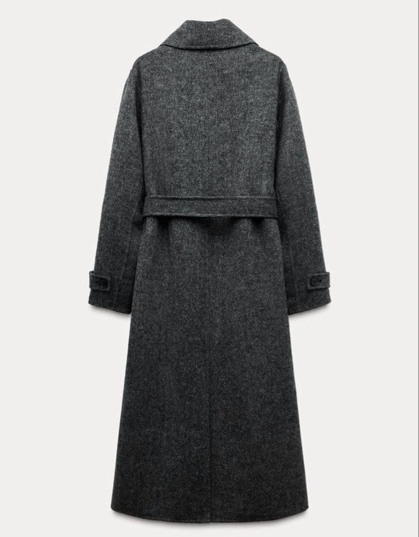 【美品】ZARA ウールブレンド ダブルブレストコート