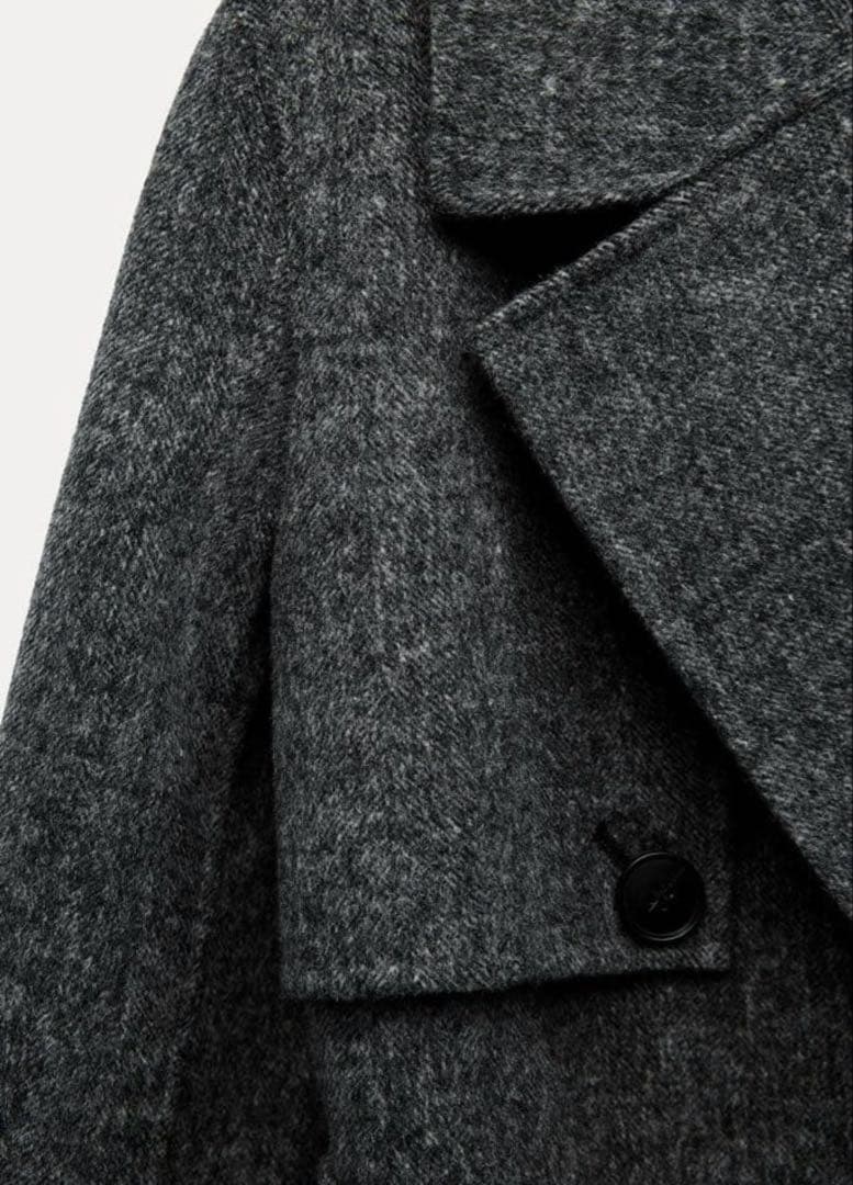 【美品】ZARA ウールブレンド ダブルブレストコート