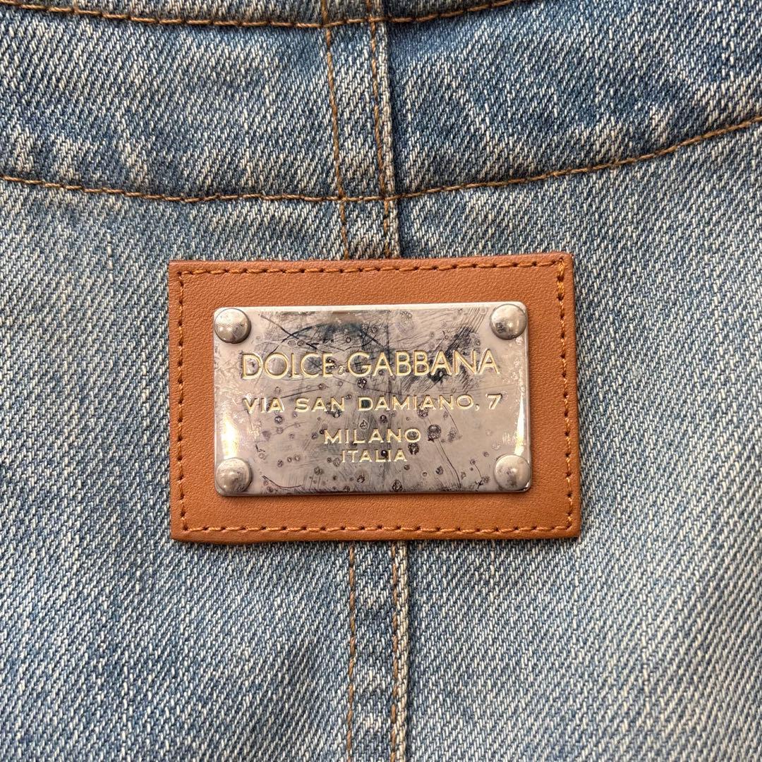 【希少】DOLCE&GABBANA デニムジャケット 44 S ロゴプレート付き