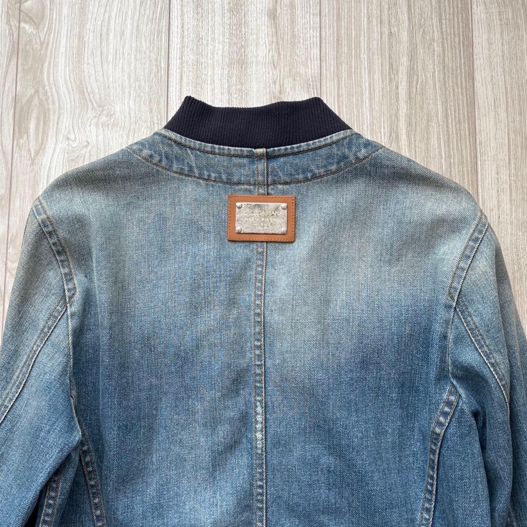 【希少】DOLCE&GABBANA デニムジャケット 44 S ロゴプレート付き