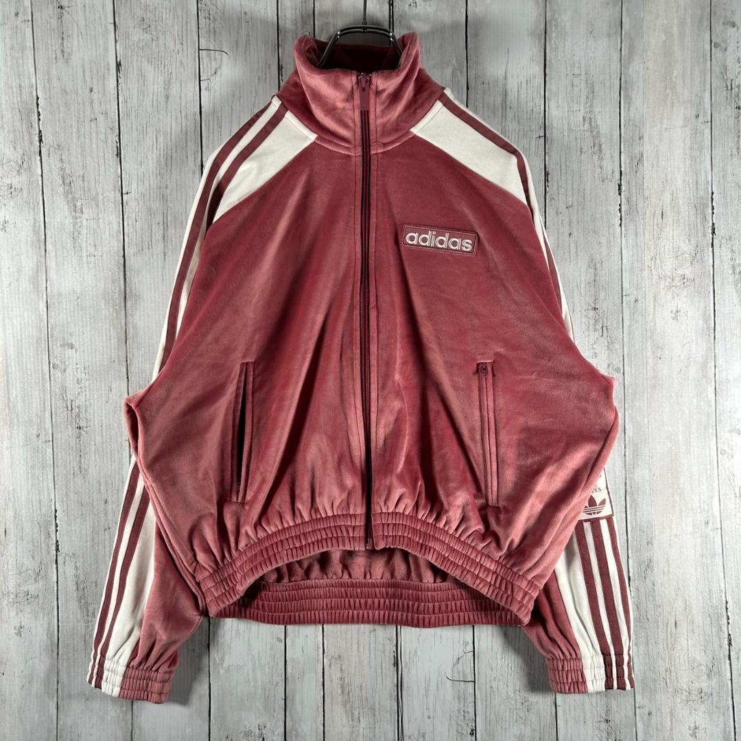 adidas アディブレイク ベロア トラックトップ 重盛さと美 L ピンク