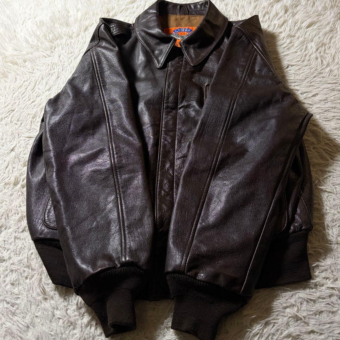 美品■COOPER フライトジャケット　A-2 山羊革　ゴートスキン　42