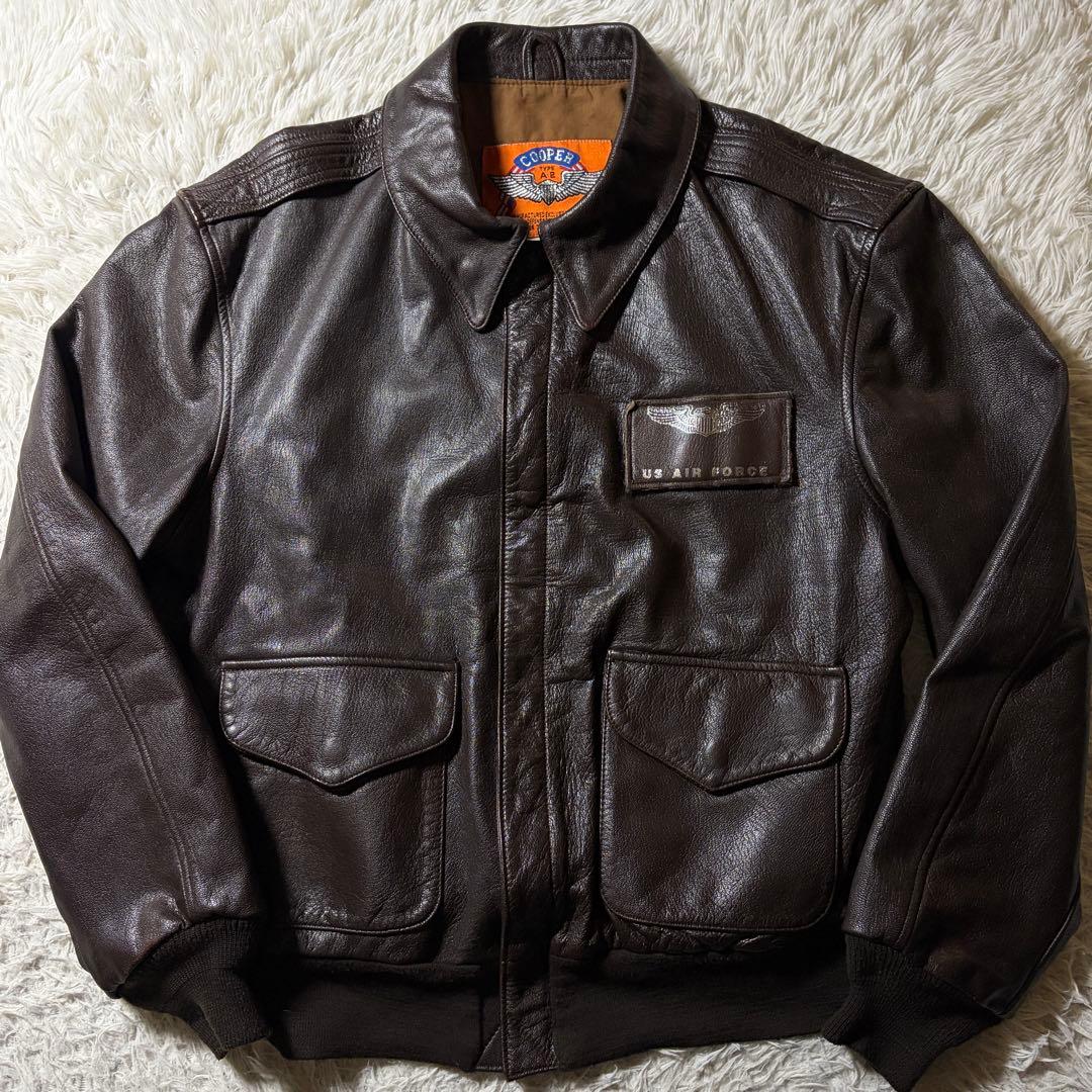 美品■COOPER フライトジャケット　A-2 山羊革　ゴートスキン　42