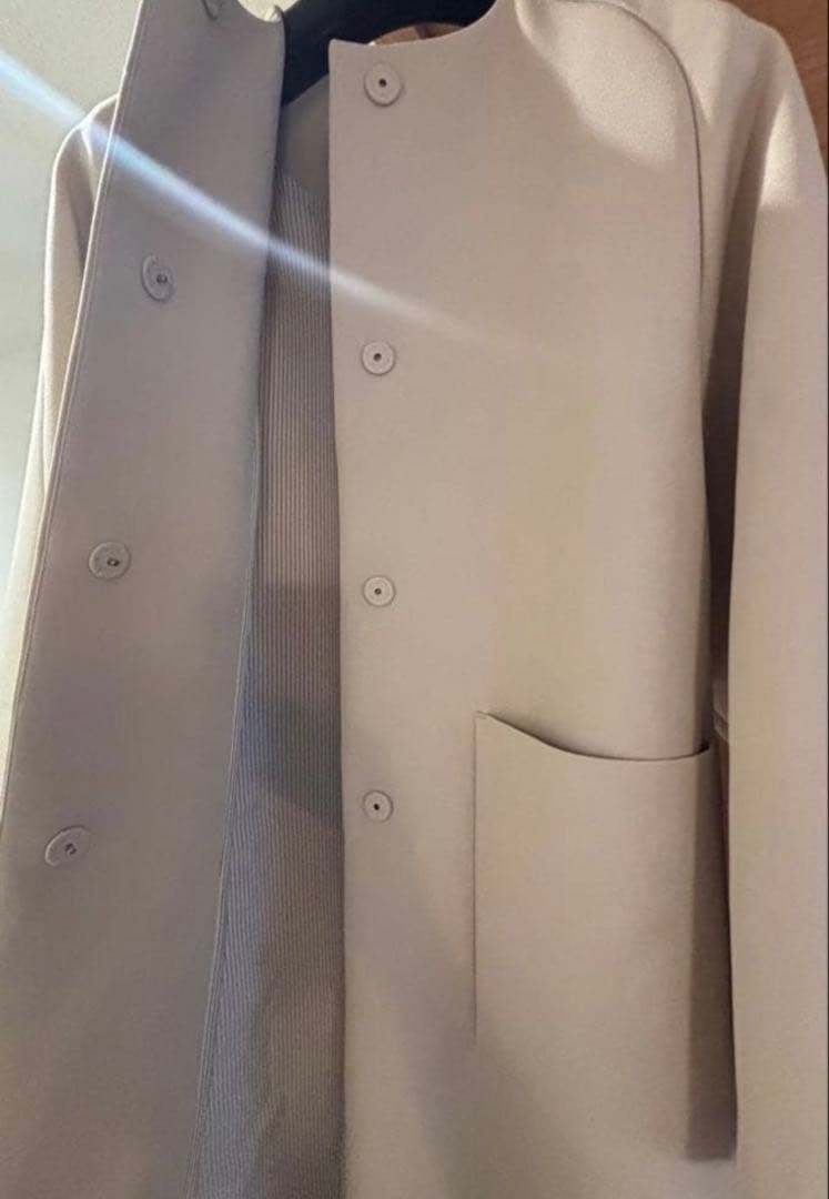 ADORE アドーアコート　ノーカラー／クリームベージュ　サイズ36