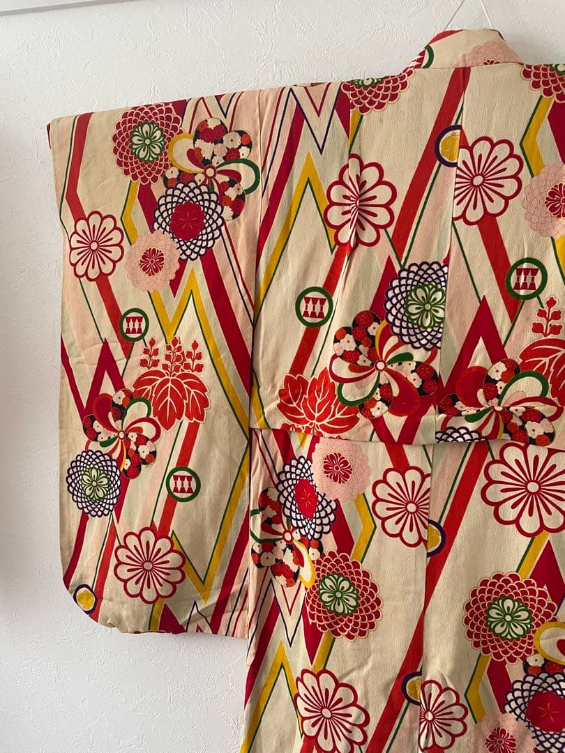 七五三　7歳　アンティークお着物セット　アンティークぽっくり下駄