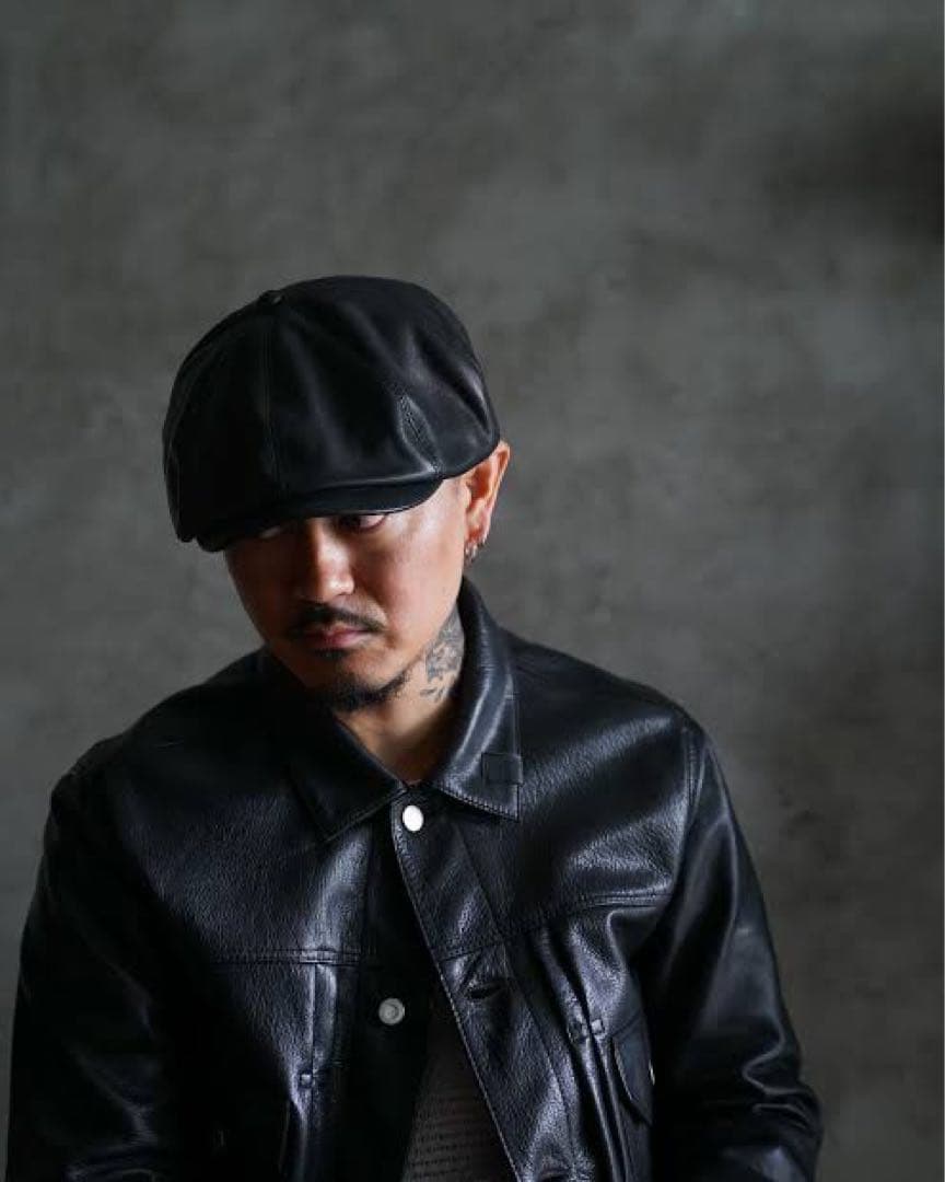 CALEE 牛革 レザーキャスケット M