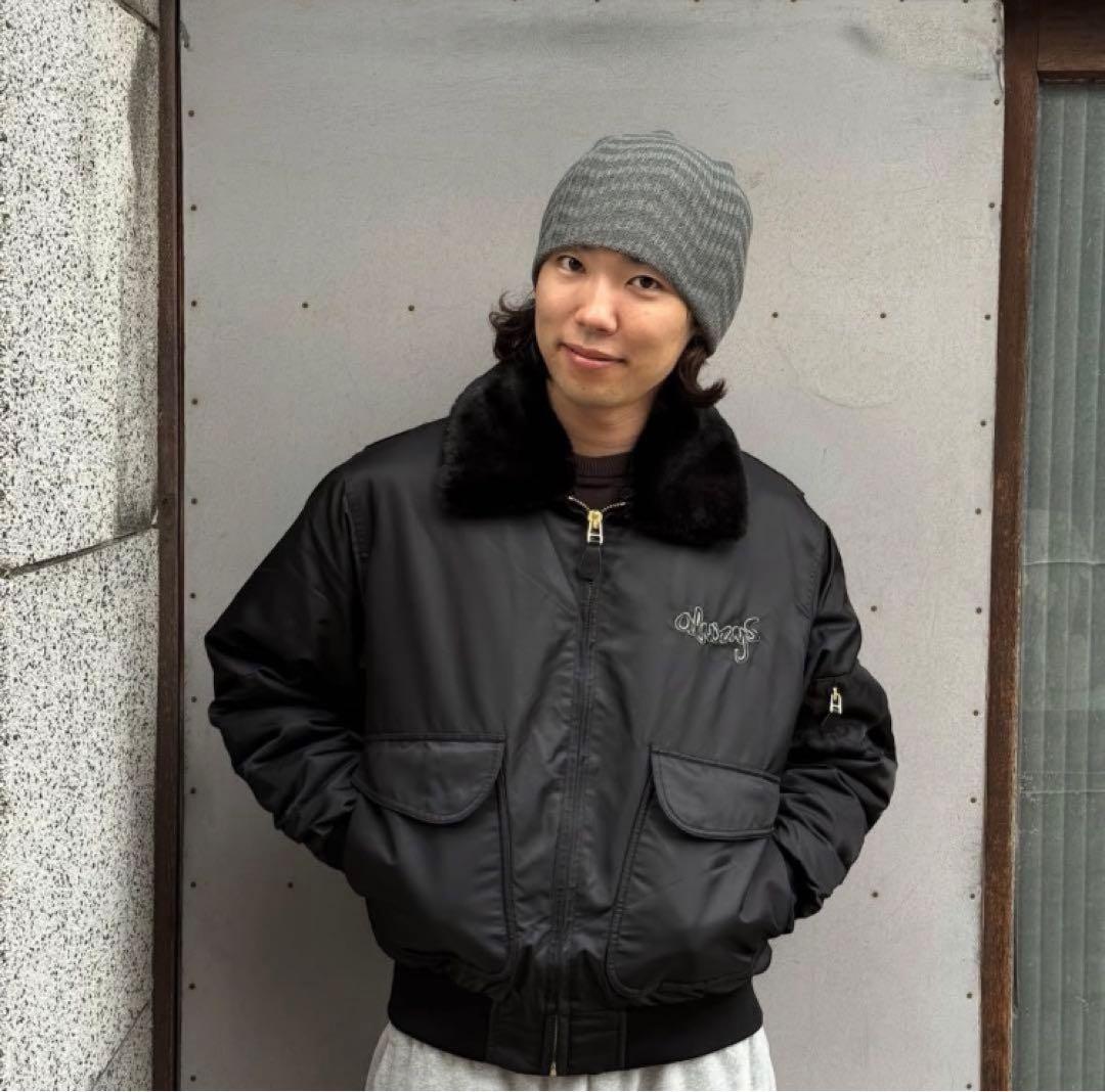 always フライトジャケット　ファー付き　MA1 黒