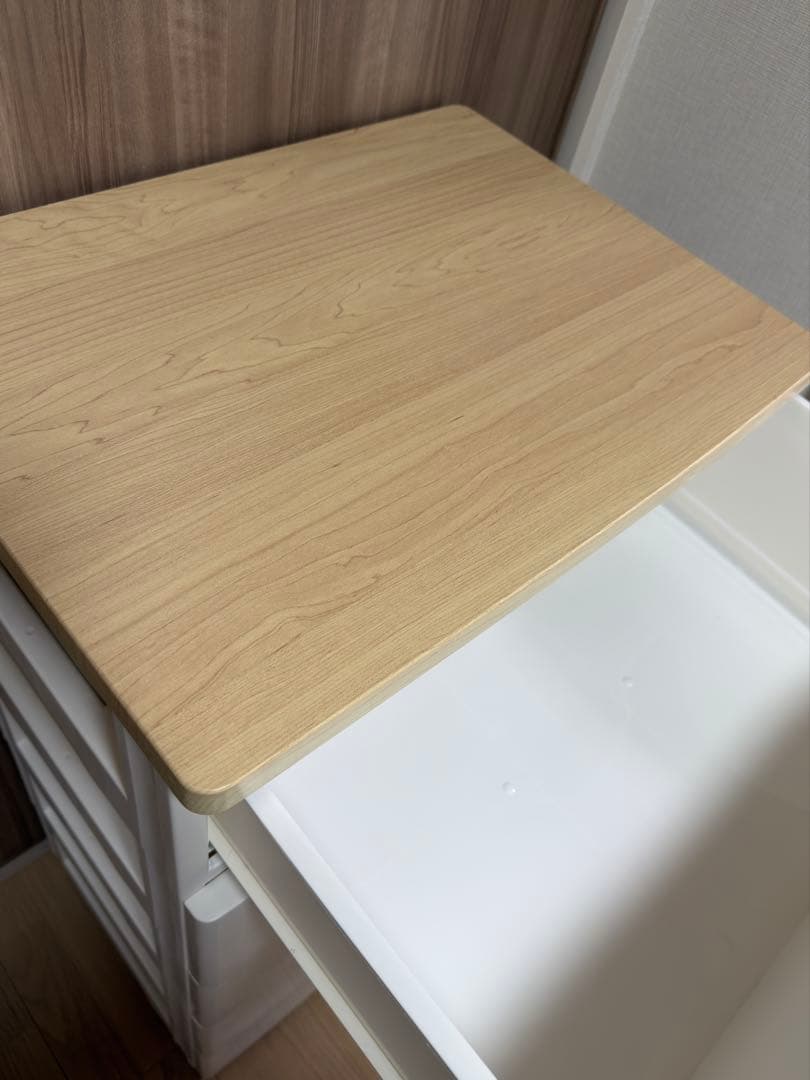 アイリスオーヤマ　ホワイト 5段チェスト 木製天板