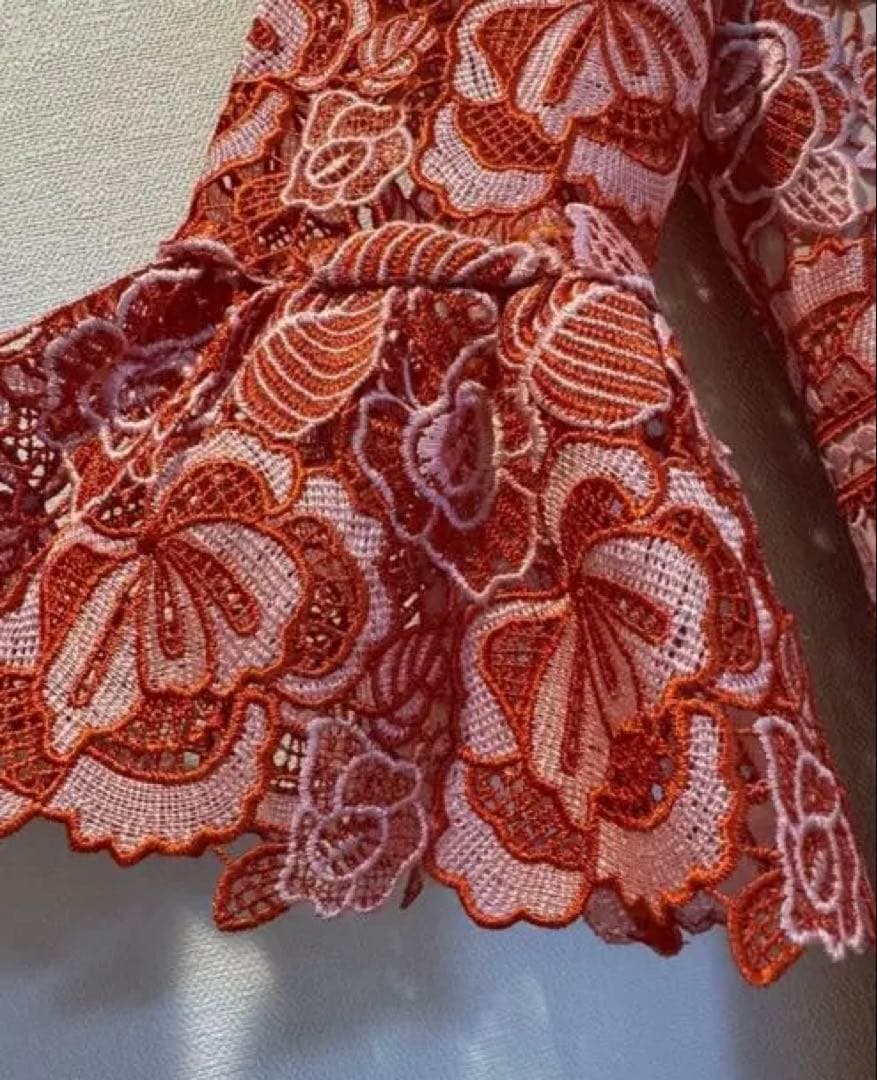 ✨極美品✨ ERUKEI エルケイ　レース　 　ドレス 　ワンピース　赤