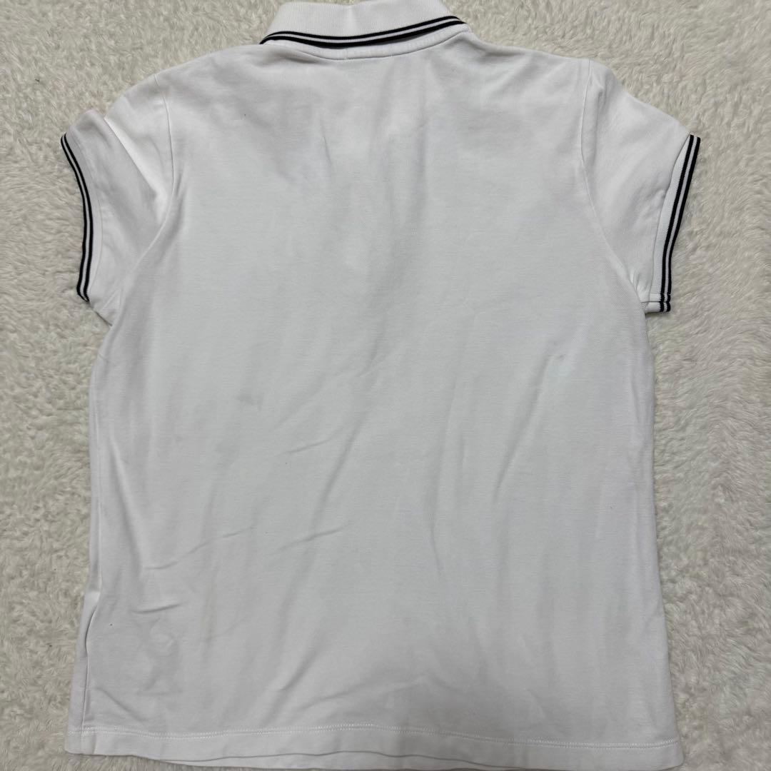 ★美品★ 現行！モンクレール ポロシャツ ロゴワッペン ホワイト ストライプ
