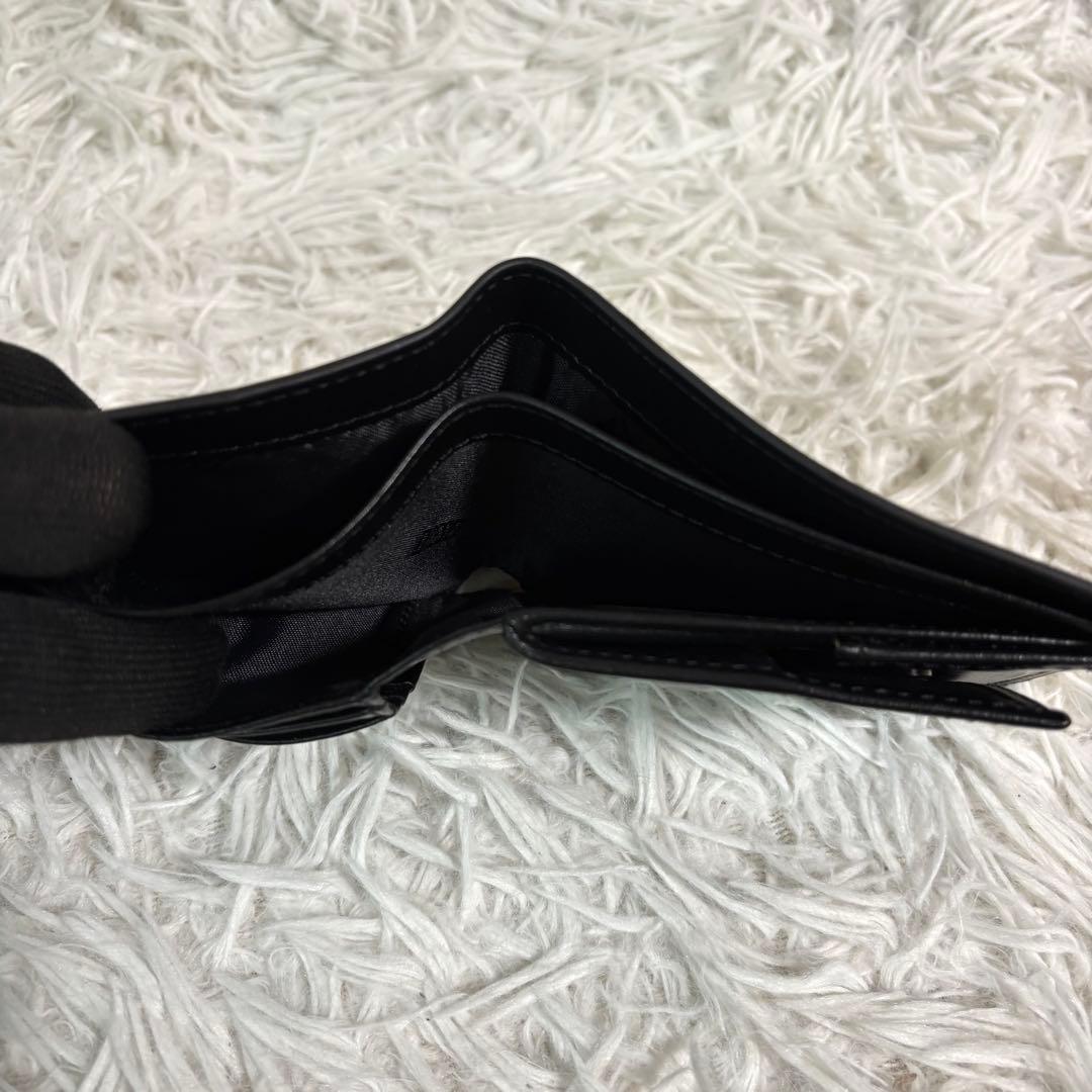 未使用級✨ディーゼル 二つ折り財布 オーバルD コンパクト Dロゴ レザー 黒