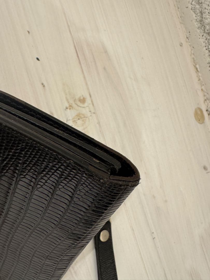 SAINT LAURENT クロコダイル型押し ウォレットチェーン付き