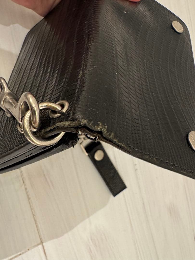 SAINT LAURENT クロコダイル型押し ウォレットチェーン付き