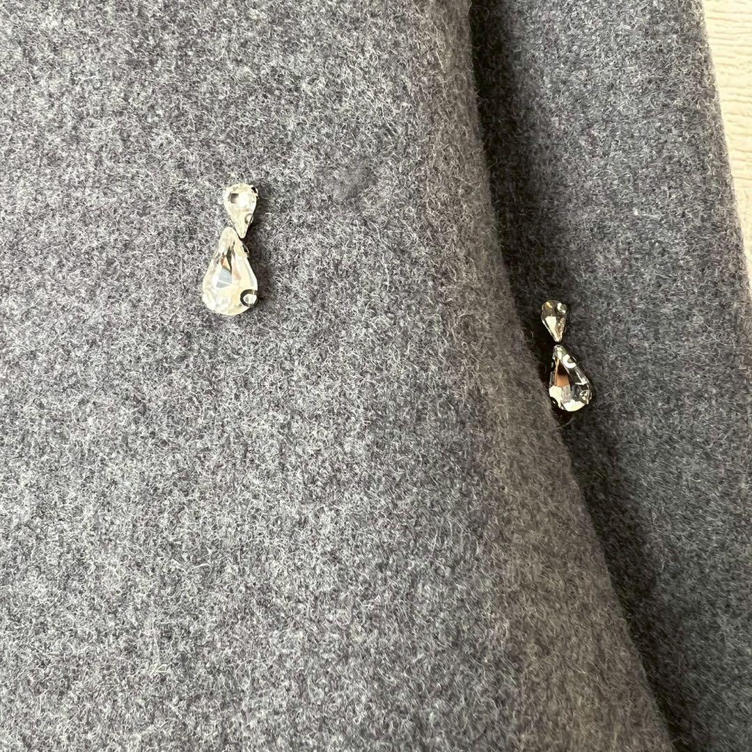 AMERI UND ELSA BIJOU WOOL JACKET グレー S