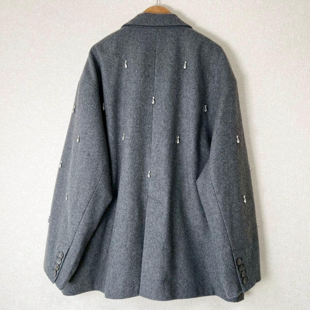 AMERI UND ELSA BIJOU WOOL JACKET グレー S