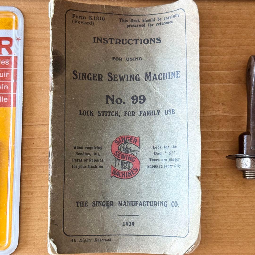 付属品多数｜縫えるアンティークミシン｜SINGER 99K 手回しミシン