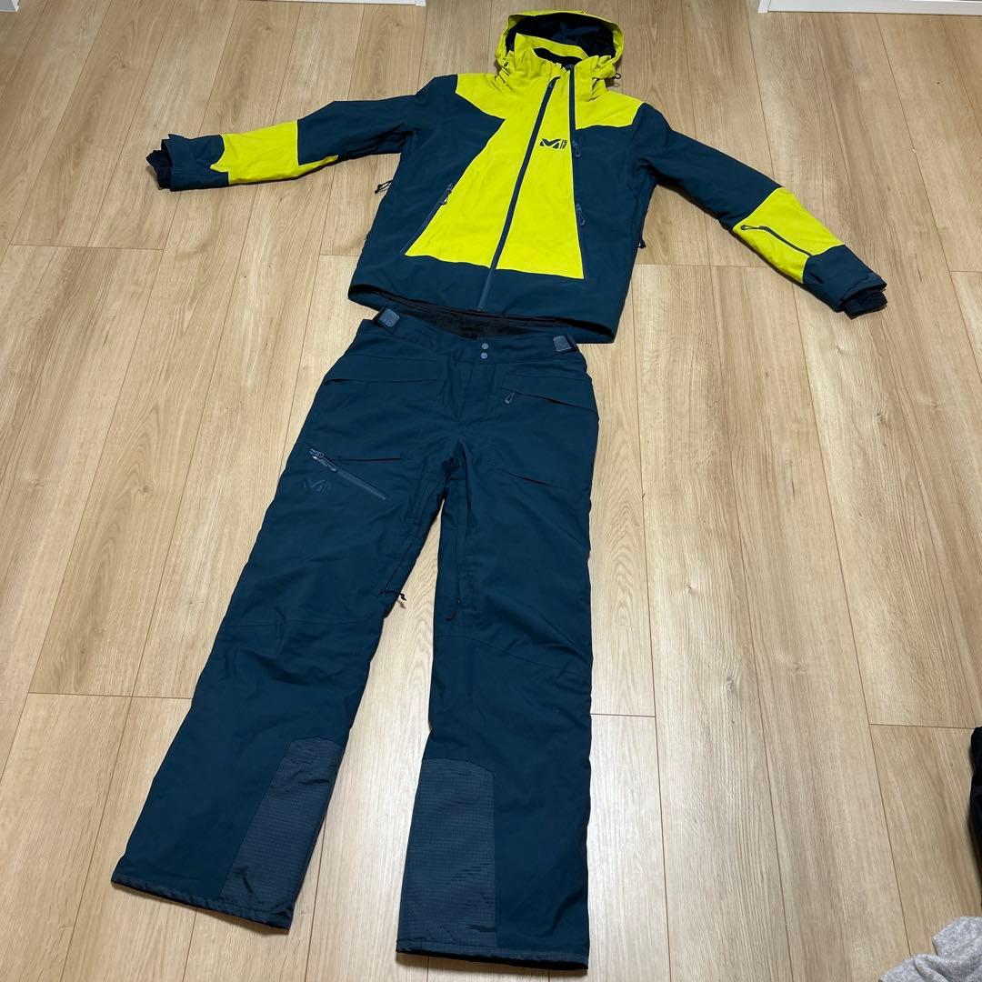 ミレー スキーウェア ネイビー/イエロー 上下セット
