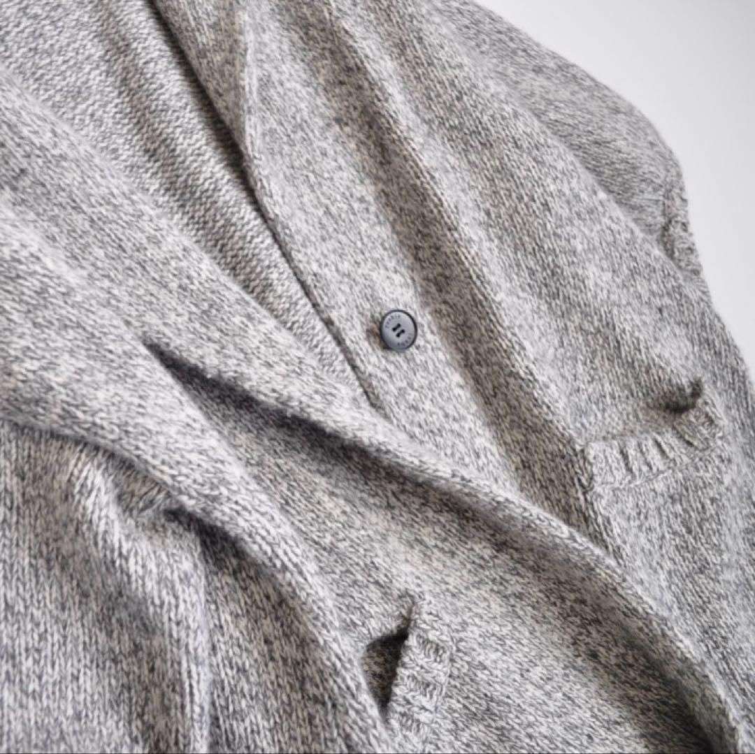 ヨシエイナバ ♡ ウールカシミヤ ロングニットカーディガン 杢グレー