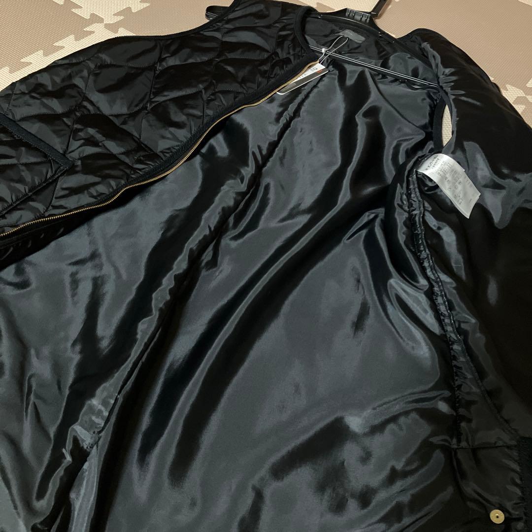 23区 大きいサイズ【撥水加工】中綿 パディング ジレ ブラック 46
