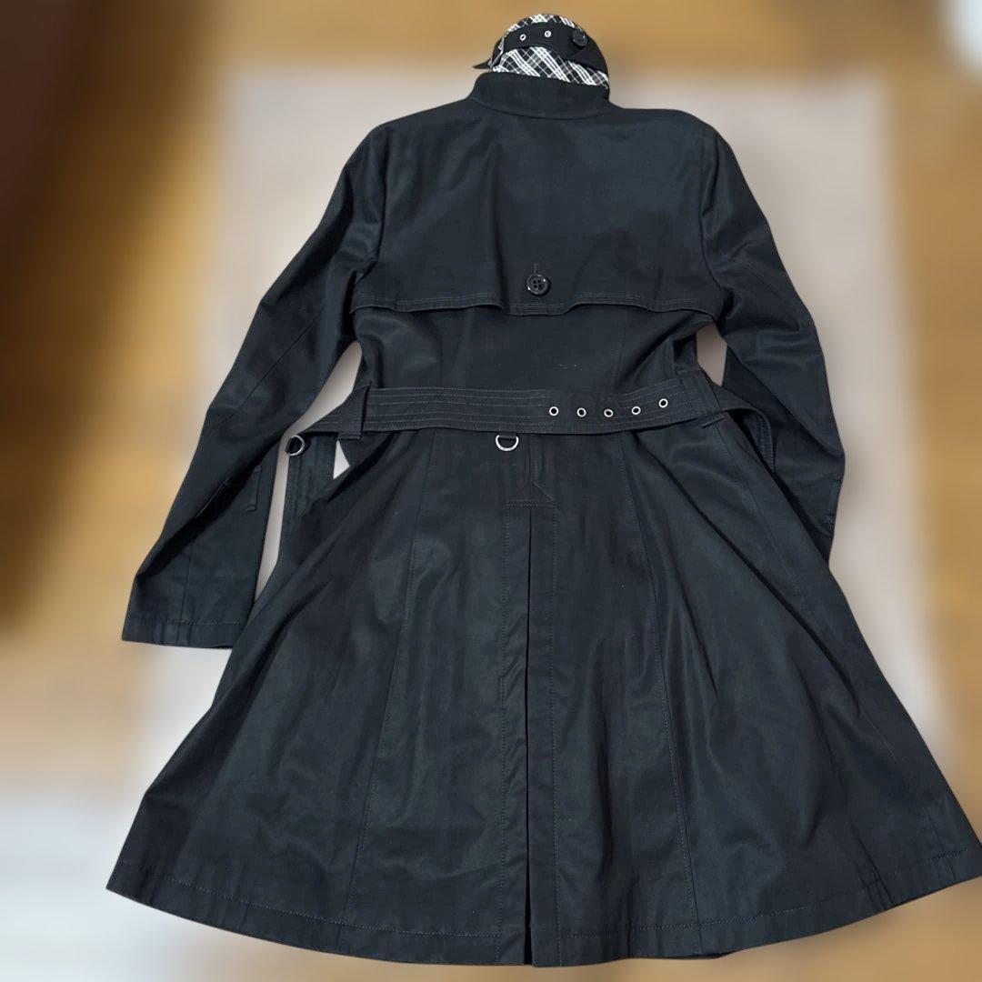 バーバリーブルーレーベル　トレンチコート　ライナー付き　黒　ベルト　チェック