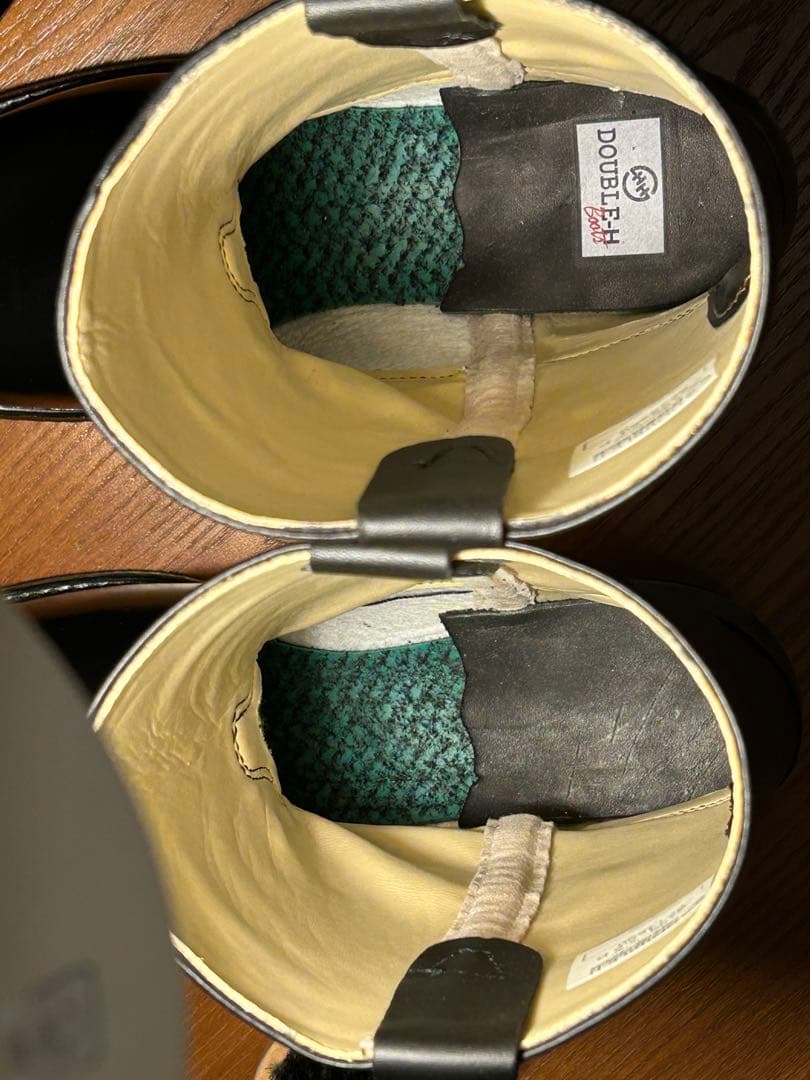 DOUBLE-H 7.5D（26センチ位）ブラックレザーブーツ•アメリカ製•新同