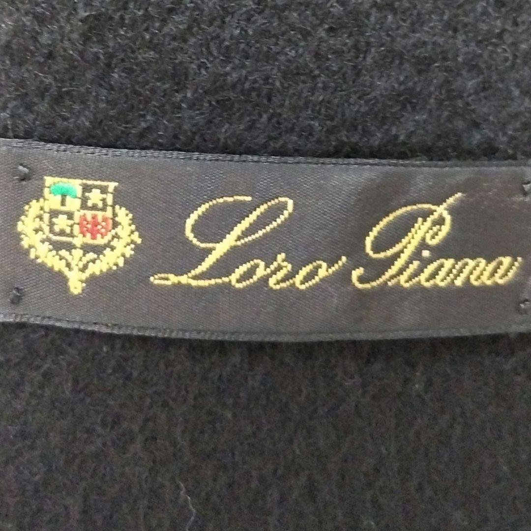 Loro Piana✨ 最高級カシミヤ100% 純正マフラー 黒 フリンジ付き