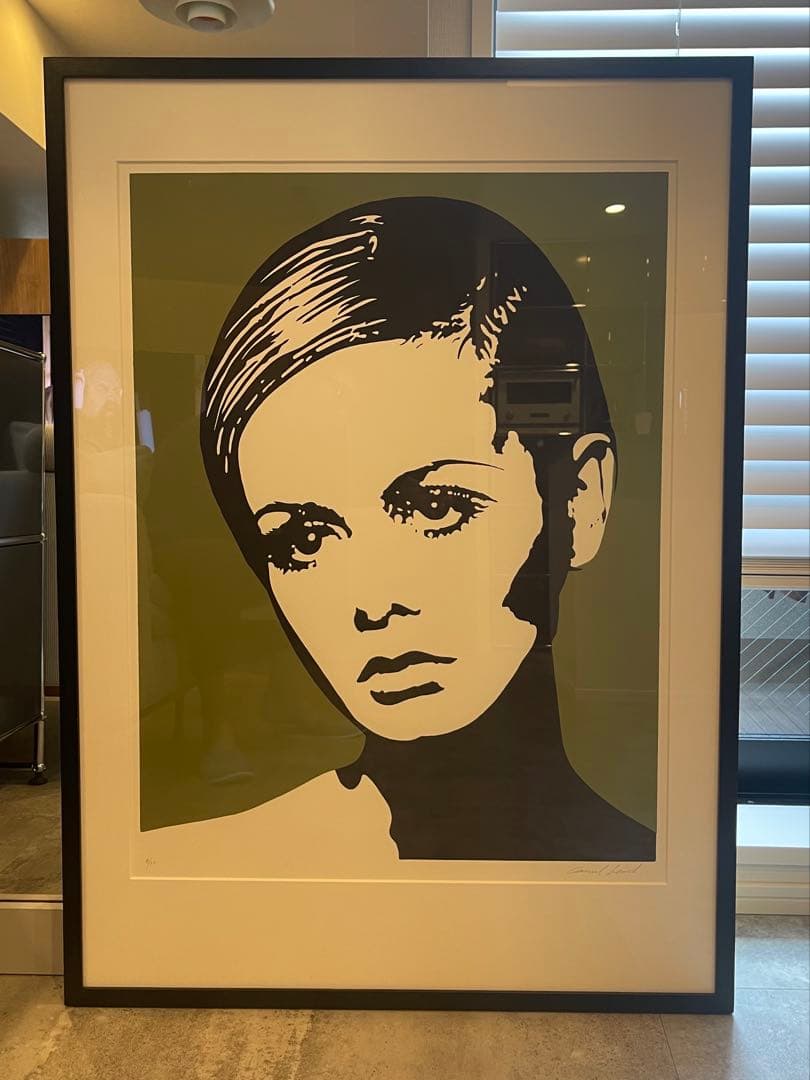 コンラッドリーチ ツィギー シルクスクリーン 額装 ポップアート 希少