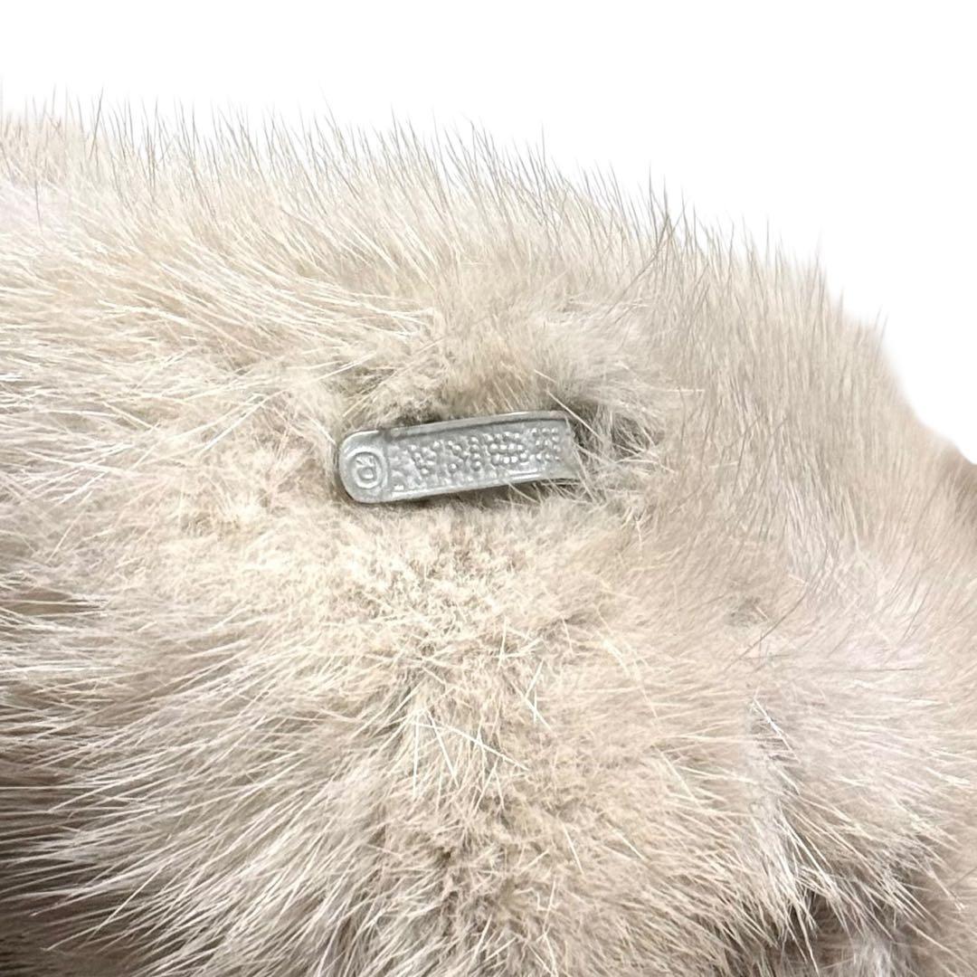 裾周り273 クロスミンク ファーコート バイカラー ロールアップ 着丈102