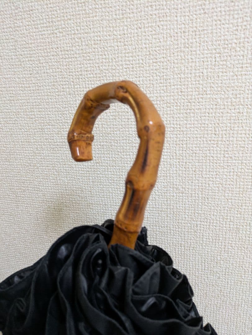 芦屋ロサブラン　シングルフリル 日傘　ブラック