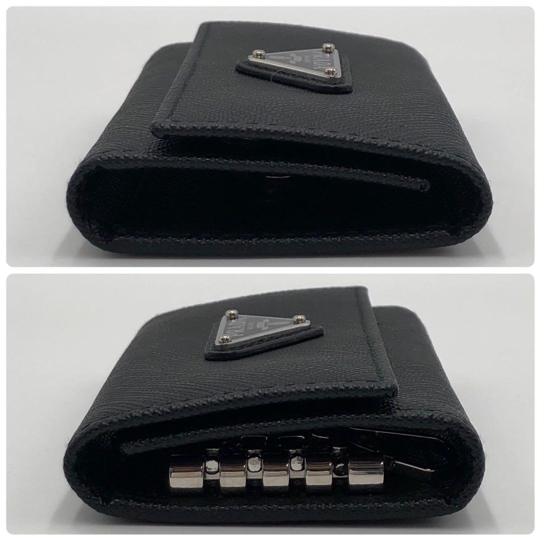 ［現行］プラダ　サフィアーノ　トライアングルロゴ　4連　キーケース　IC確認済み