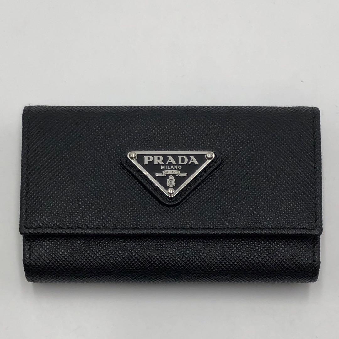 ［現行］プラダ　サフィアーノ　トライアングルロゴ　4連　キーケース　IC確認済み