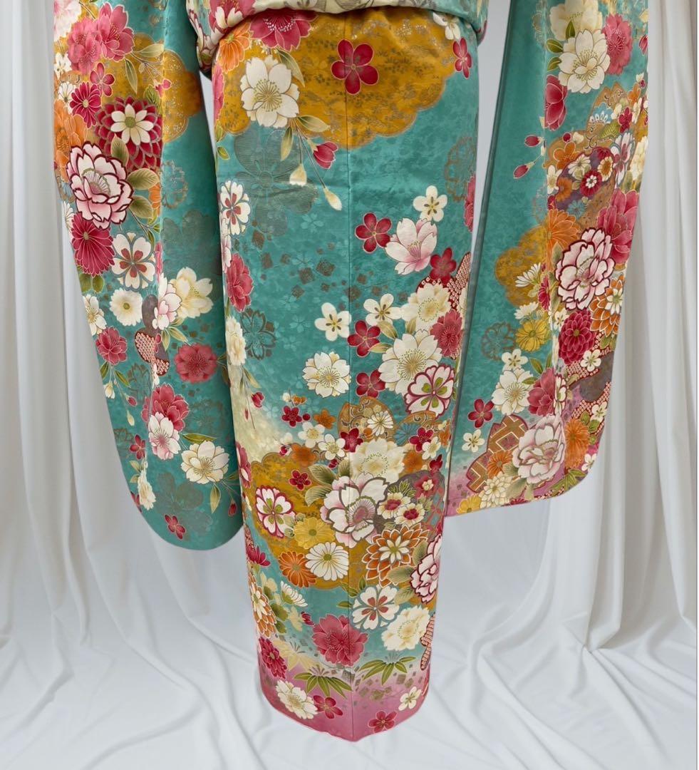 ❣️期間限定お値下げ❣️(5379夏) ✿ 振袖フルセット ✿ 四季の花 金駒刺繍