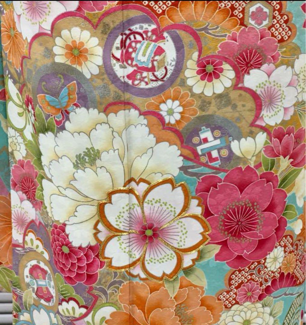 ❣️期間限定お値下げ❣️(5379夏) ✿ 振袖フルセット ✿ 四季の花 金駒刺繍